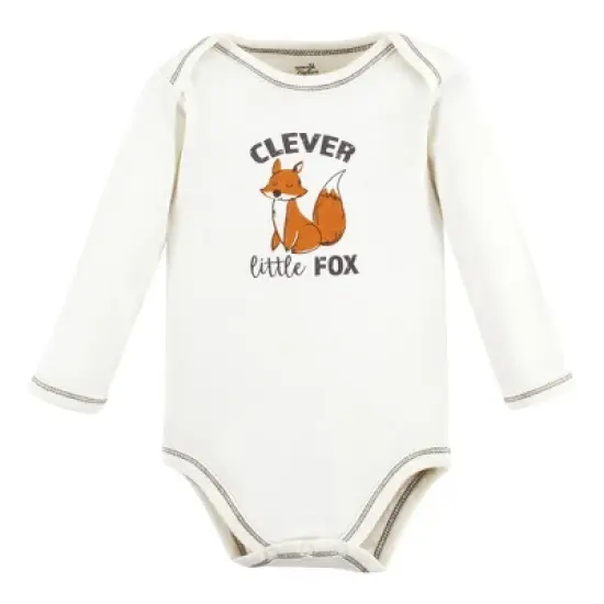 Touched by Nature Organic Cotton Long-Sleeve Bodysuits, Boy Woodland Alphabet 3-Pack image {4}