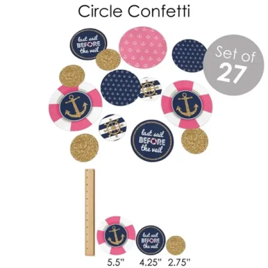 Big Dot of Happiness Last Sail Before The Veil - Nautical Bachelorette and Bridal Shower Supplies - Banner Decoration Kit - Fundle Bundle image {5}