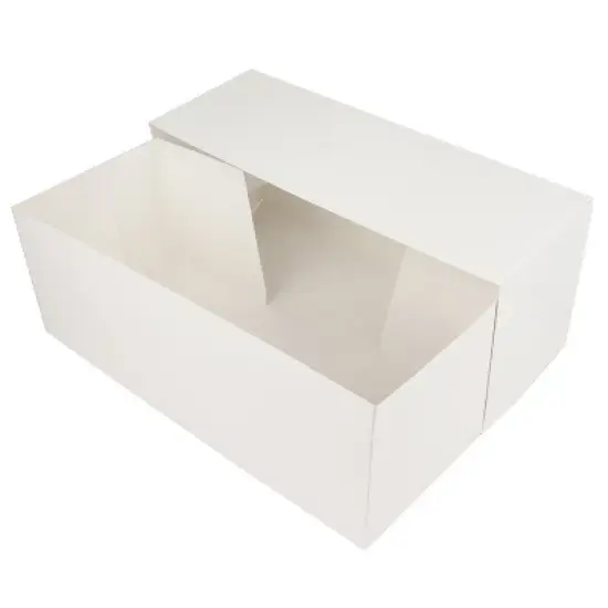 O'Creme White Log Box with Scalloped Window, 14" x 6" x 5" H - Pack of 5 image {2}