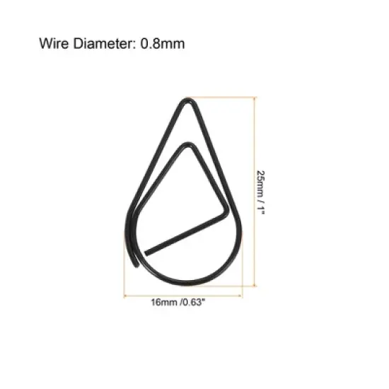 Unique Bargains Drop-Shaped Decorative Bookmark Metal Small Size Paper Clip 100 Pcs image {1}