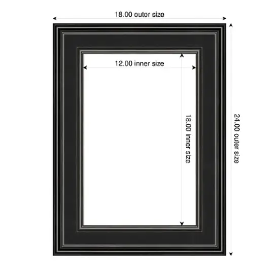 Amanti Art Ridge Black Framed Dry Erase Magnetic Board image {4}