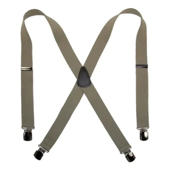 CTM Men's Elastic with Anti Slip Pin Clip 1 1/2 Inch Solid Suspenders image {5}