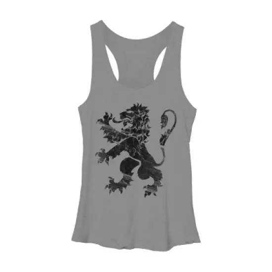 Women's Design By Humans Black Lion Rampant By Snazzygaz Racerback Tank Top image {8}
