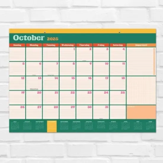 TF Publishing July 2025 - June 2026 Sherbet Medium Desk Pad Monthly Blotter Calendar image {3}
