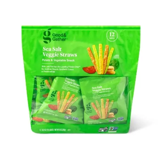 Sea Salt Veggie Straws Potato & Vegetable Snack Multipack - 12ct/.75oz - Good & Gather&trade; image {5}