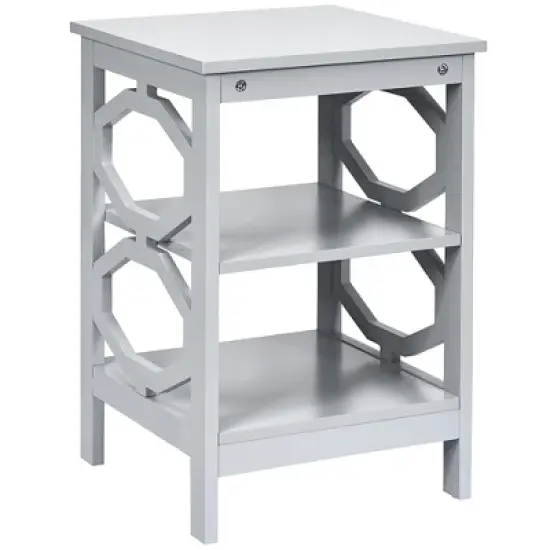 Costway 3-tier Nightstand Sofa Side End Accent Table Storage Display Shelf White\Black\Espresso\Grey image {12}