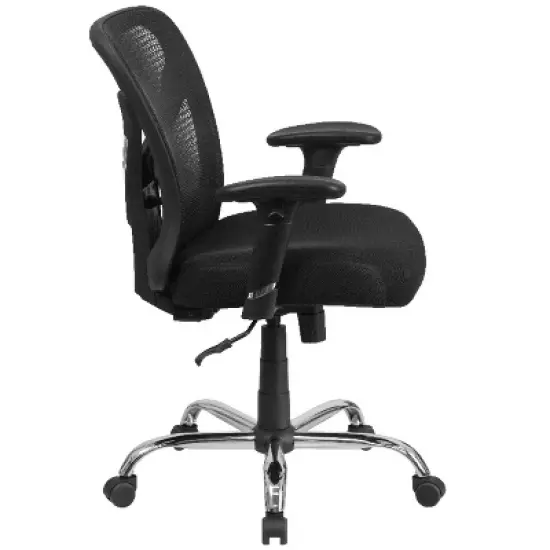 HERCULES Series 400 lb. Capacity Big & Tall Swivel Task Chair Black Mesh - Flash Furniture image {1}