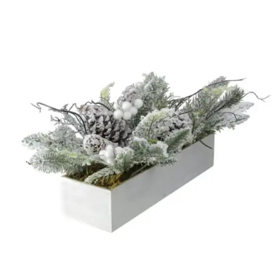 Northlight Flocked Pine and Pine Cones Artificial Christmas Decoration - 19.5" image {2}