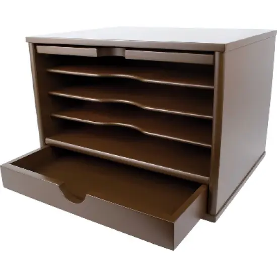 Victor Technology 5-Compartment MDF Storage Drawer Mocha Brown (B4720) image {1}