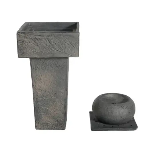 Christopher Knight Home Aria Modern Outdoor Concrete Fountain with LED Light image {4}