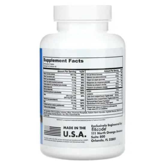 fitcode Fit Multi, Complete Multivitamin Complex, 90 Tablets image {1}