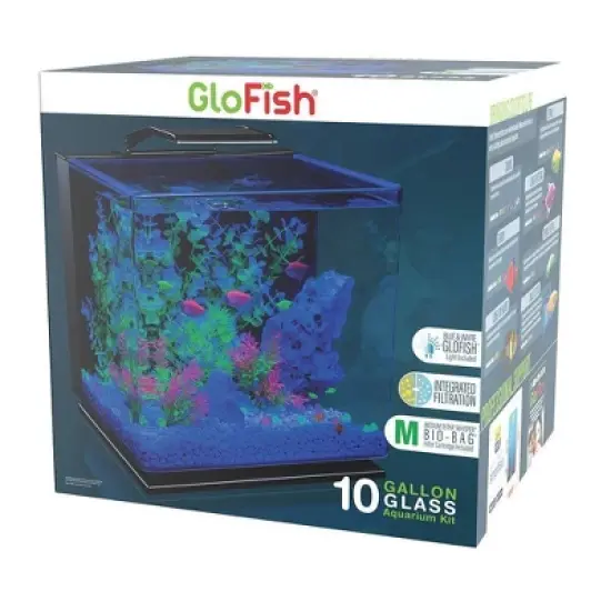 GloFish Glass Aquarium Kit 10gal Includes LED Decor and Filter Aquarium and Terrarium Tools image {4}