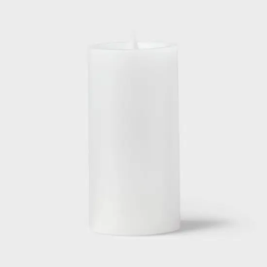 3" x 6" LED Pillar Candles White - Threshold&trade; image {2}