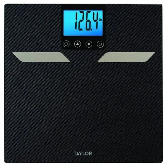 Taylor Digital Body Composition Carbon Fiber Bath Scale Black image {4}