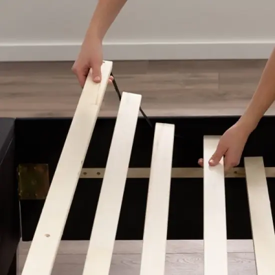 Adele Vertical Upholstered Wingback Bed &ndash; Brookside Home image {4}