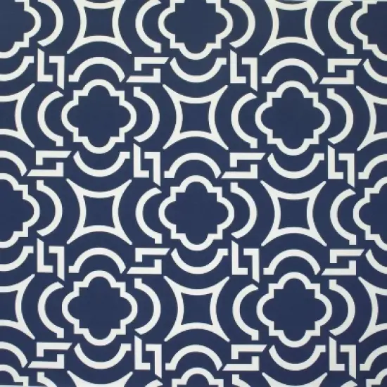 Outdoor Wicker Loveseat Cushion - Blue/White Geometric - Pillow Perfect image {2}