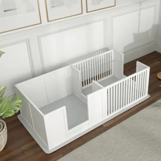 PawHut Whelping Box for Dogs, Dog Whelping Box with Waterproof Pee Pad & Adjustable Door for Small, Medium & Large Breed Dogs, 65" x 31.5" image {5}