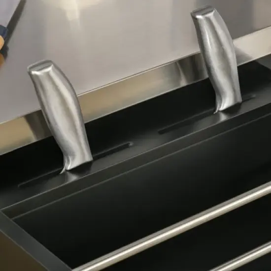 HOMCOM Rolling Kitchen Island Utility Trolley, Storage Cart on Wheels With Drawer, Spice Rack, Black image {4}