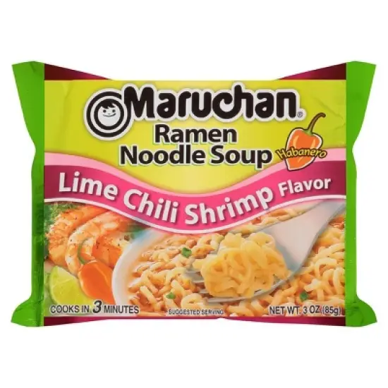 Maruchan 24pk Lime Chili Shrimp, Instant Ramen Noodles, Ready to Eat Meals, 3 Oz Packets image {3}