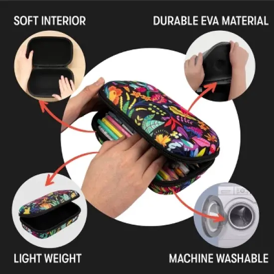 ZIPIT Flowers Pencil Case, Pencil Box for Girls image {2}