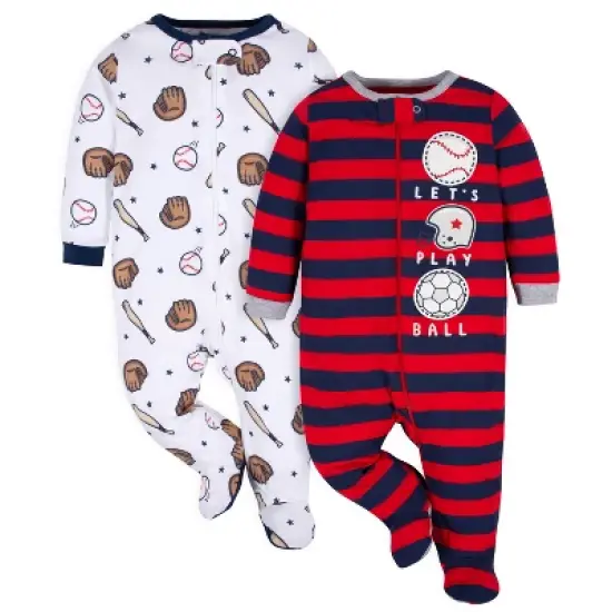 Gerber Baby Boys' Long Sleeve Sleep 'N Plays - 2-Pack image {7}