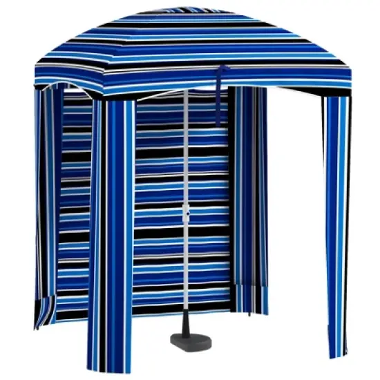 Outsunny 5.9' x 5.9' Cabana Umbrella, Outdoor Beach Umbrella with Windows, Sandbags, Carry Bag image {7}