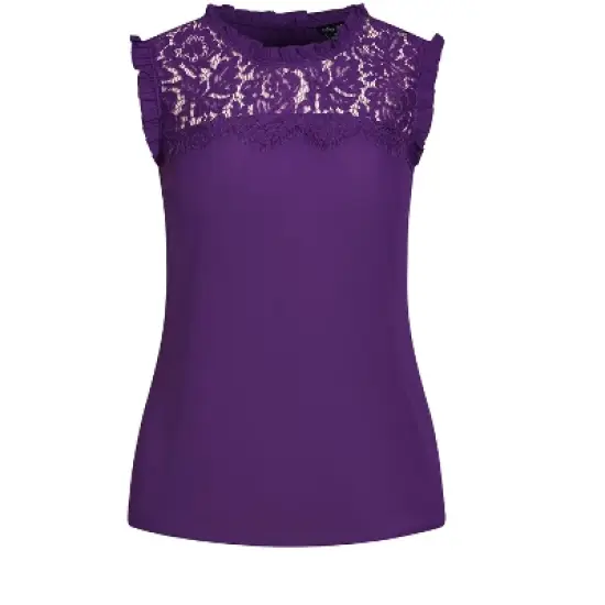 Women's Plus Size Lace Angel Top - petunia | CITY CHIC image {2}