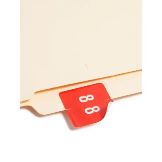 Smead Single Digit End Tab Labels Number 8 Red 250/Roll 67428 image {1}