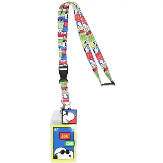 Peanuts Snoopy Be Joe Cool Breakaway ID Lanyard Joe Cool 1.25" Rubber Charm image {4}