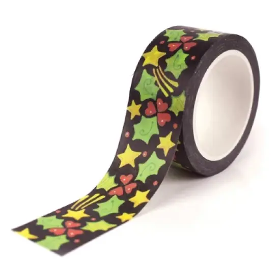 Mary Engelbreit Shooting Stars Holly Black Crafting Washi Tape 20mm image {2}