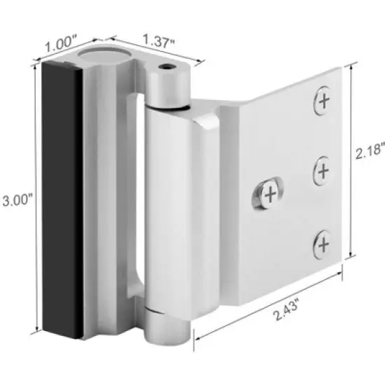 DOMETOUR Home Security Door Lock 3 Pack, Metal Reinforcement Child Proof Safety Latch, Withstands 800lbs for Inside Swing Doors image {7}