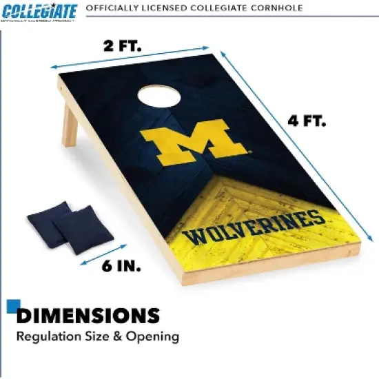 NCAA Michigan Wolverines 2'x4' Wood Cornhole Set image {5}