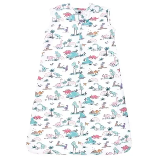 Hudson Baby Infant Girl Cotton Sleeveless Wearable Sleeping Bag, Sack, Blanket, Pink Dinosaur Adventures image {2}