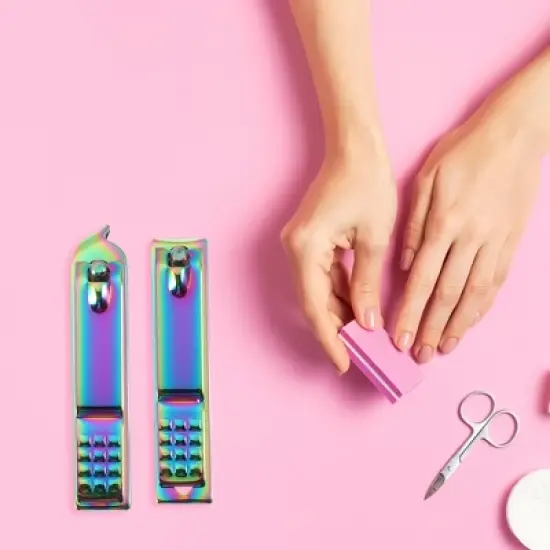 Unique Bargains Portable Stainless Steel Nail Clippers Multicolor 1 Set image {5}
