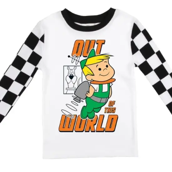 The Jetsons Elroy Out of This World Checker Pattern Youth Boy's Long Sleeve Pajama Set image {3}