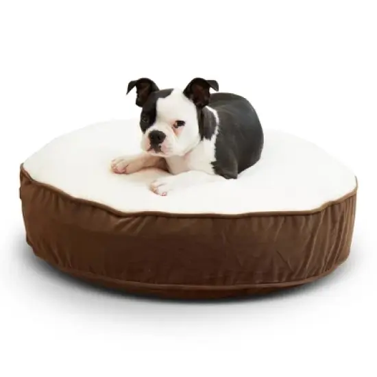 Kensington Garden Scout Deluxe Round Dog Bed - Latte/Birch image {5}
