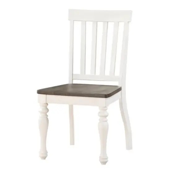 Set of 2 18" Joanna 2 Tone Side Chair Ivory/Charcoal - Steve Silver image {1}