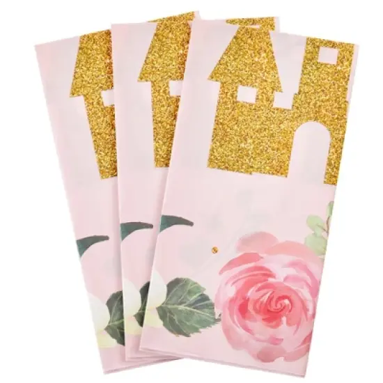 Blue Panda 3-Pack Princess Castle Birthday Party Disposable Plastic Table Cover Tablecloth 54"x108" image {2}