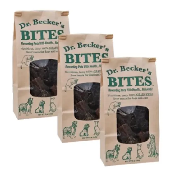 Dr. Becker's Bites Grain Free Treats For Dogs & Cats, 3 Packs image {2}