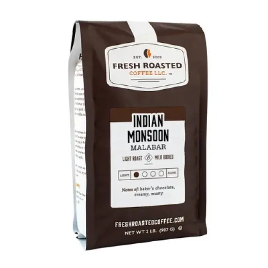 Fresh Roasted Coffee, Indian "Monsoon" Malabar Coffee, Whole Bean image {4}