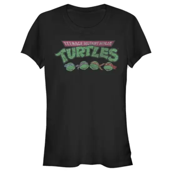 Junior's Teenage Mutant Ninja Turtles Distressed Character Lineup T-Shirt image {3}