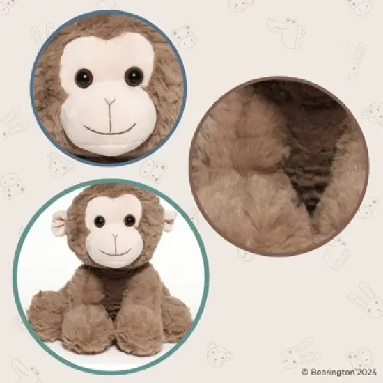 Bearington Giggles the Monkey: 10.5 Tall Stuffed Brown Monkey image {2}