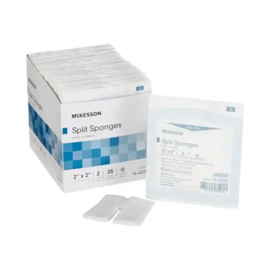 McKesson 6-Ply Split Sponges I.V. / Drain Dressing Sterile 2 x 2" image {7}