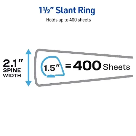 Avery 400 Sheet 2.1"x1.5" One Touch EZD Heavy-Duty Ring Binder Purple: Polypropylene, D Rings, 4 Pockets, Clear Hard Cover image {3}