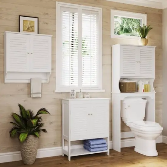 Ellsworth Two Door Floor Cabinet with Open Shelf White - RiverRidge Home image {2}