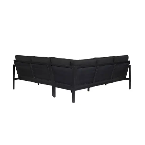 Linon Lark Aluminum Sectional Sofa Black image {3}