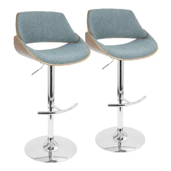 Set of 2 Fabrizi Mid-Century Modern Adjustable Barstool - LumiSource image {6}