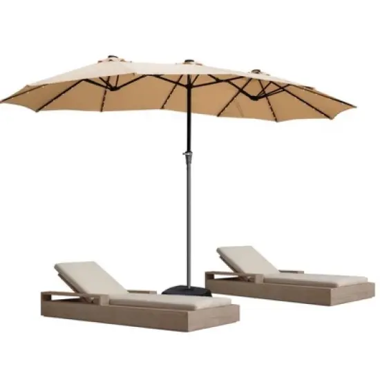 Ainfox 15ft Large Patio Umbrella With LED Lights image {7}