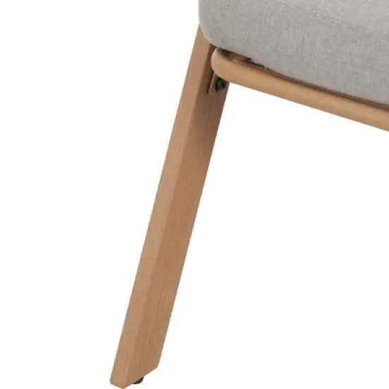 Christopher Knight Home Kaia Patio Modern Metal & Rattan Upholstered Accent Chairs with Faux Wood Finish (Set of 2) image {7}