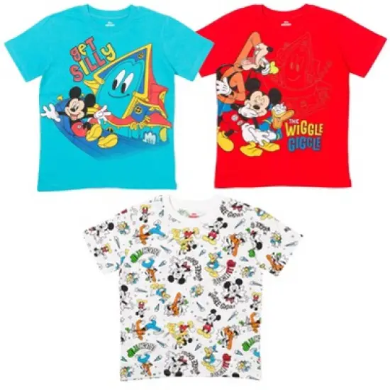 Disney Mickey Mouse 3 Pack Pullover T-Shirts Toddler to Little Kid  image {8}